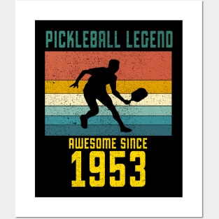 Pickleball Legend Awesome Since 1953 Retro 70th Birthday Posters and Art